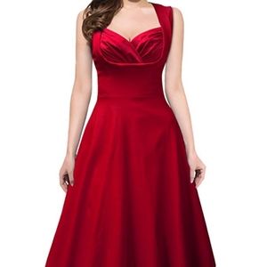 Red Miusol 1950s Style Sleeveless Dress Size XL